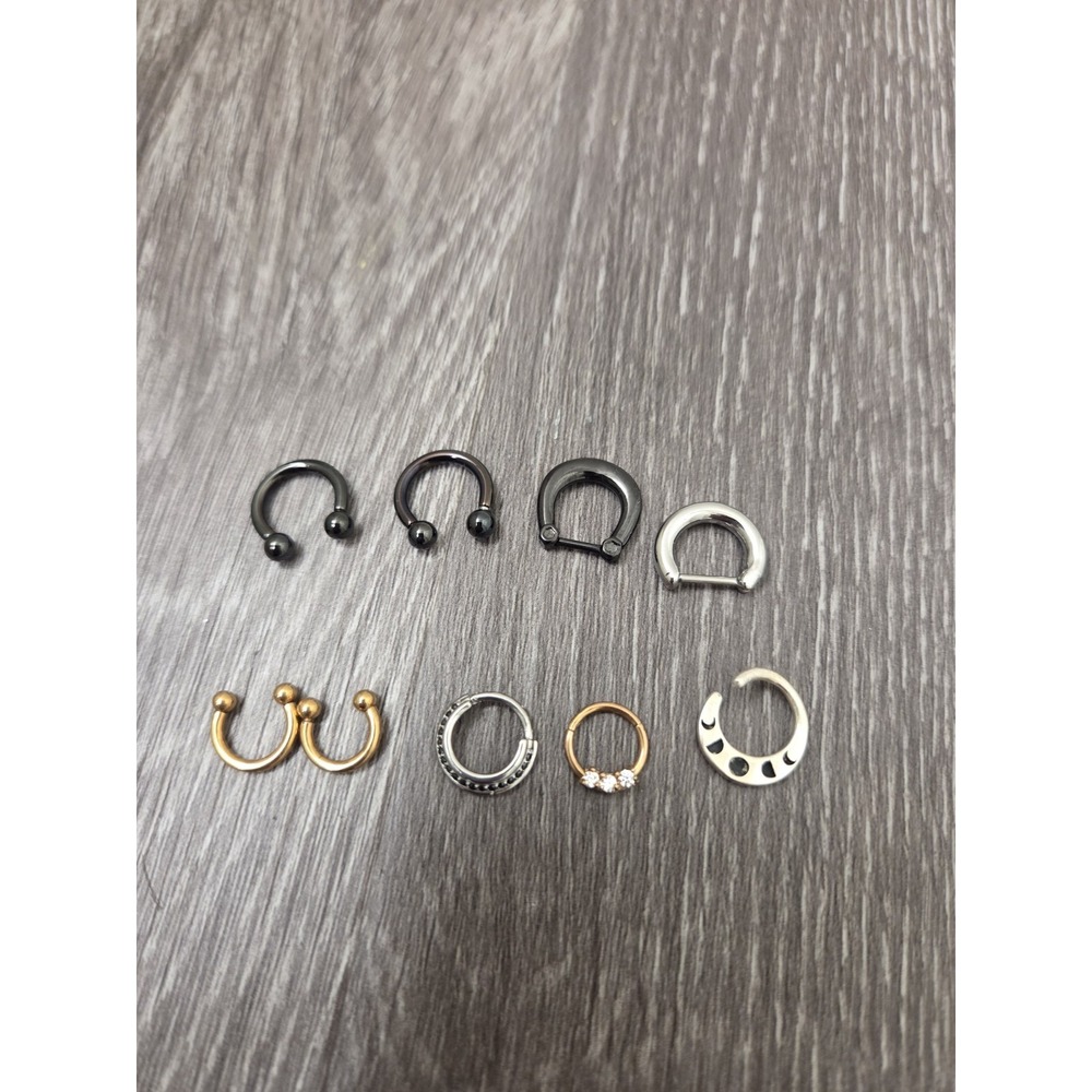 Lot Of Nose Septum Piercing Rings 9 All Together